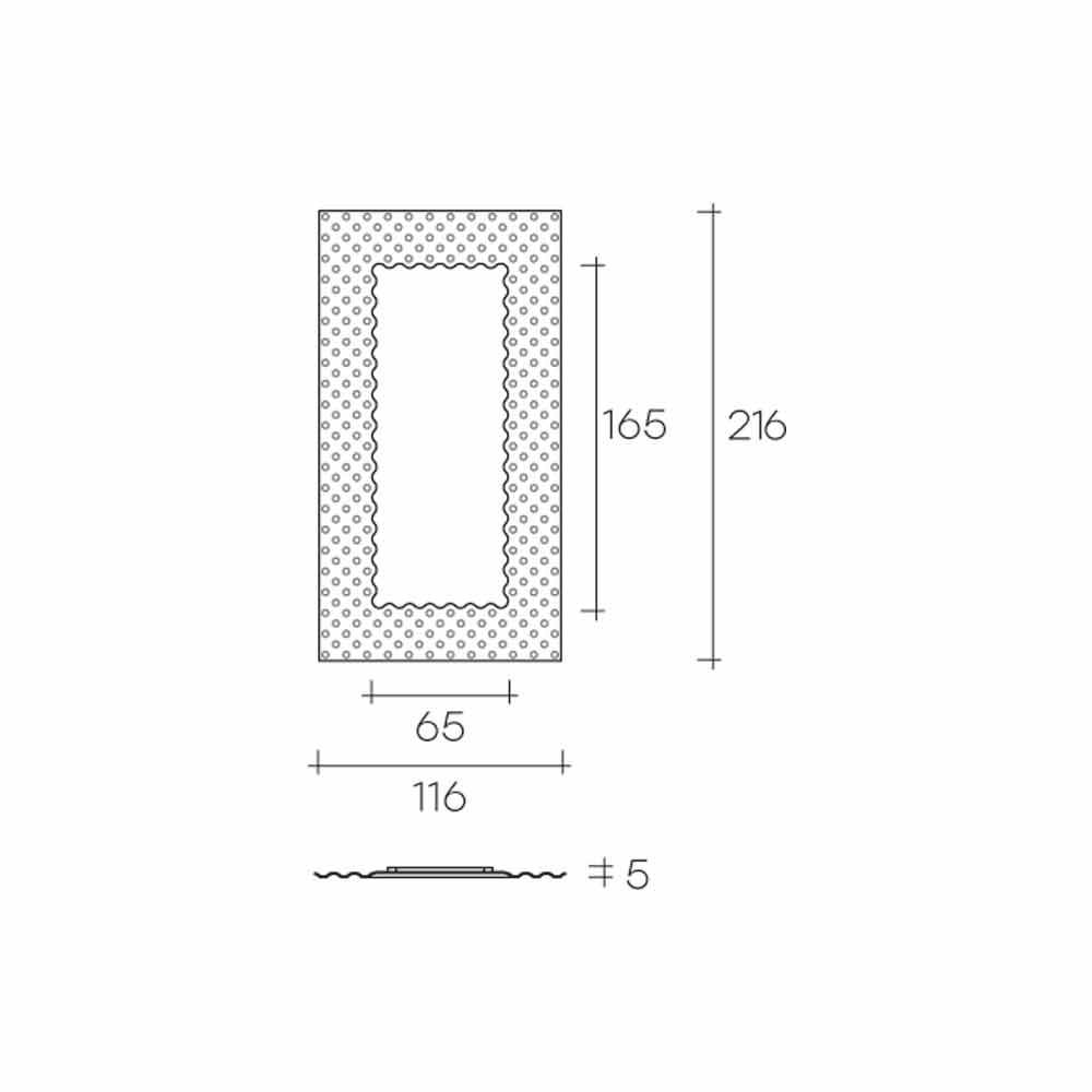 Fiam Italia Pop moderner Wand- / Bodenspiegel 216x116cm made in Italy