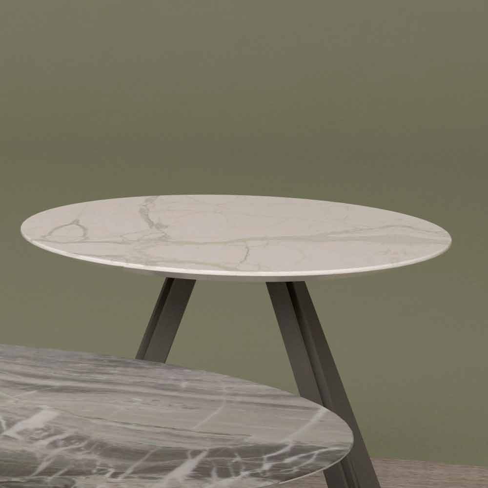 Couchtisch aus Marmor und modernem Metall Made in Italy