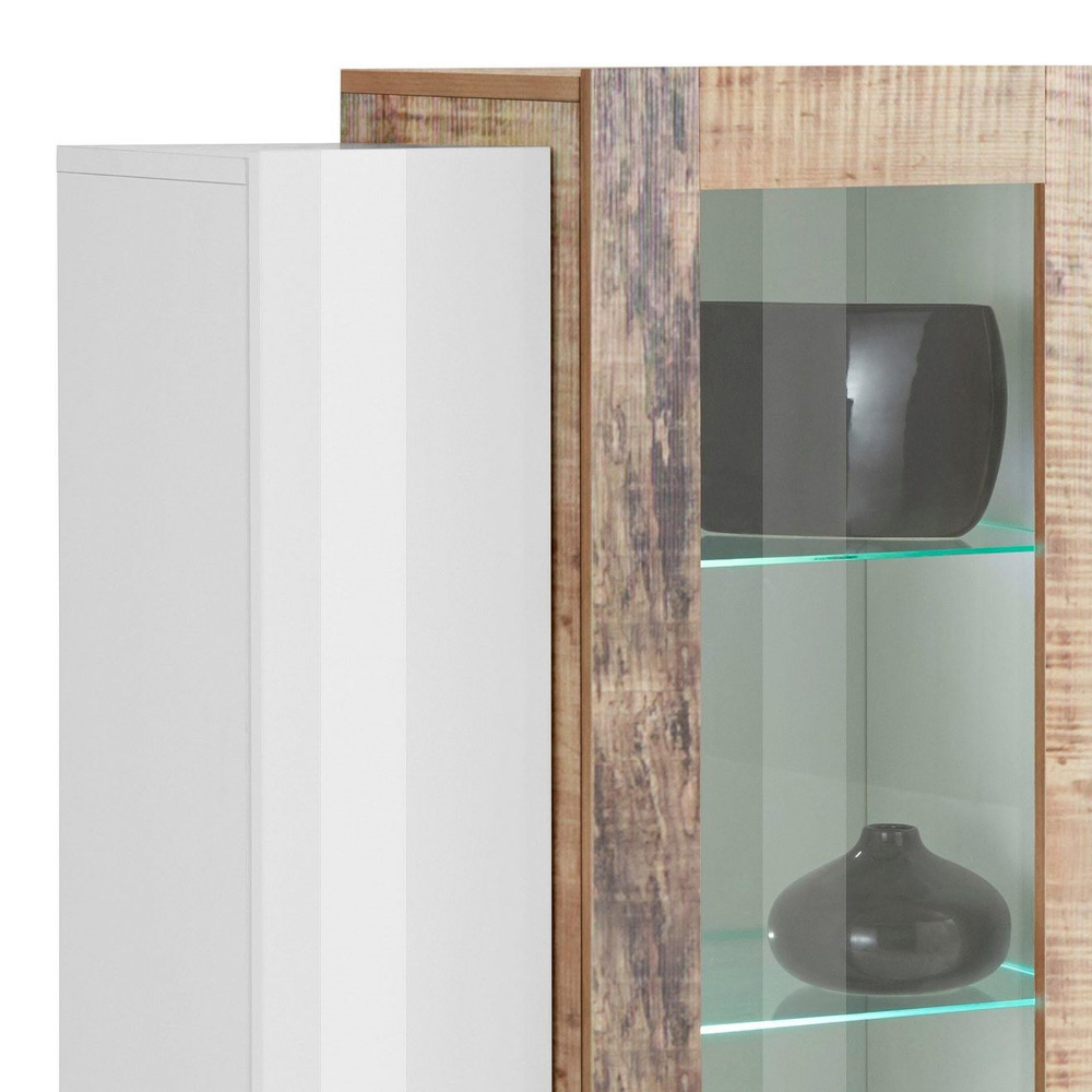 italienisches Mobile 3 Türen, Glas, Vitrine Holz, für Design Wohnzimmer,
