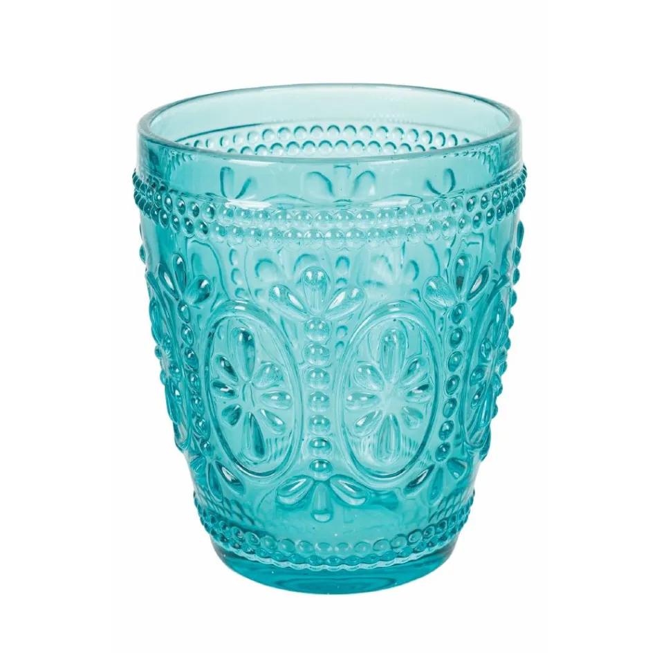 12 Wassergläser 300 ml aus Glas in 4 verschiedenen Blautönen - Kometen Viadurini