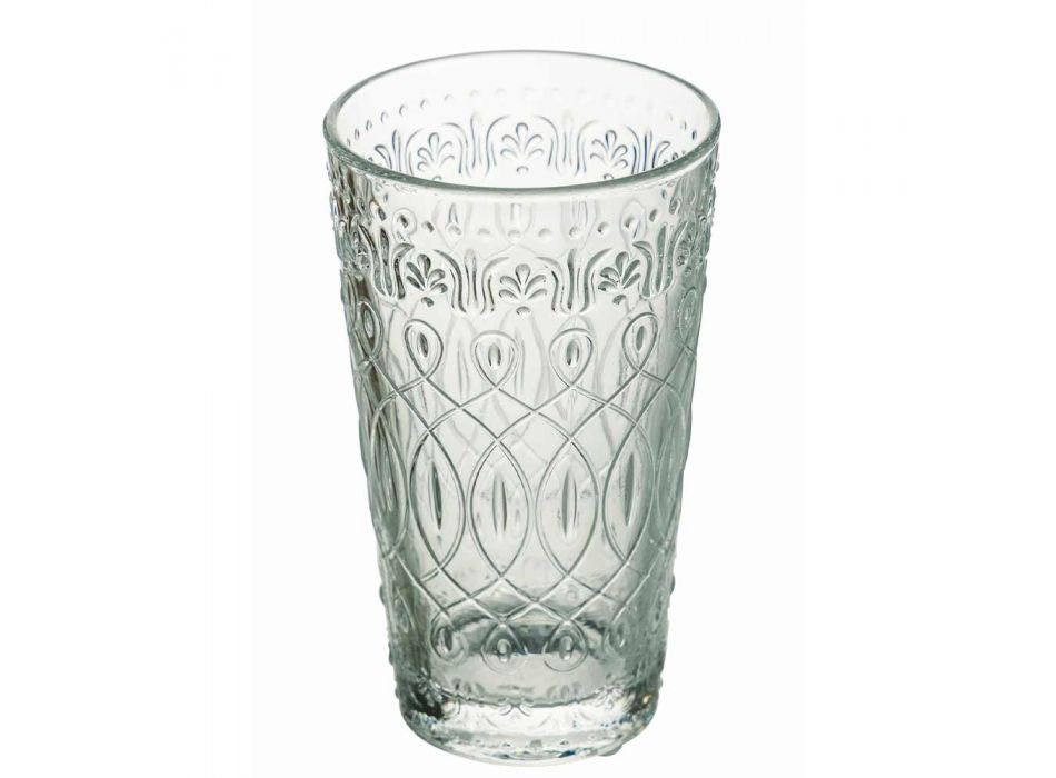 12 dekorierte transparente Glasgetränkegläser für Getränke - marokkanisch Viadurini
