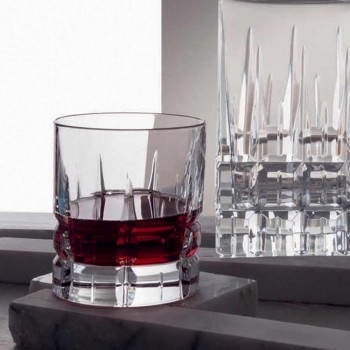 12 doppelte altmodische Becher Basso Whiskygläser aus Kristall - Fiucco