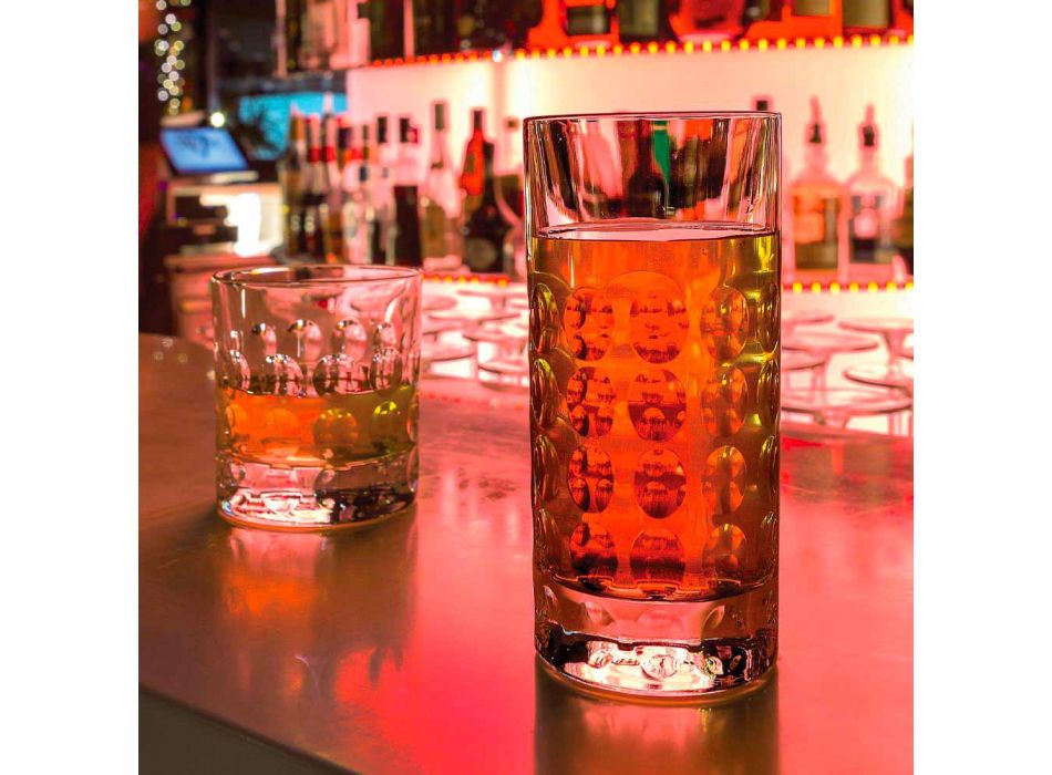 12 Highball-Gläser für alkoholfreie oder lange Getränke in Eco Crystal - Titanioball Viadurini