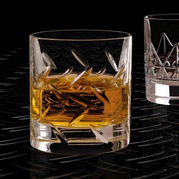 12 Gläser für Whisky oder Wasser in Öko-Kristall mit modernen Dekorationen - Arrhythmie