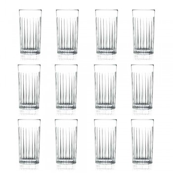 12 Tumbler Tall Highball Gläser aus verziertem Öko-Kristall - Senzatempo