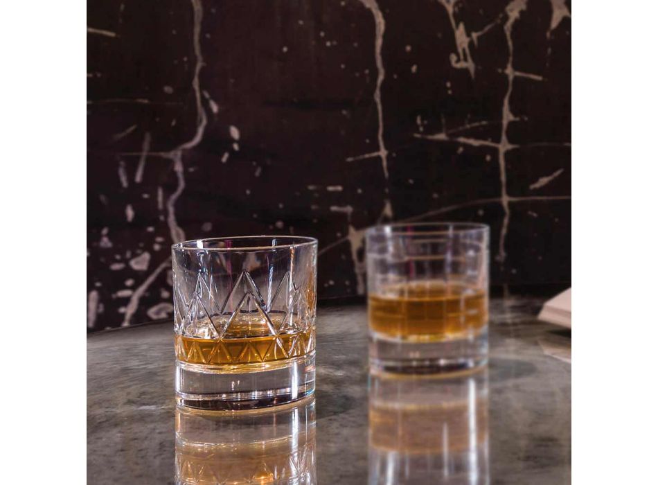 12 Glas Whisky oder Wasser Luxus Modernes Design in Kristall - Arrhythmie Viadurini