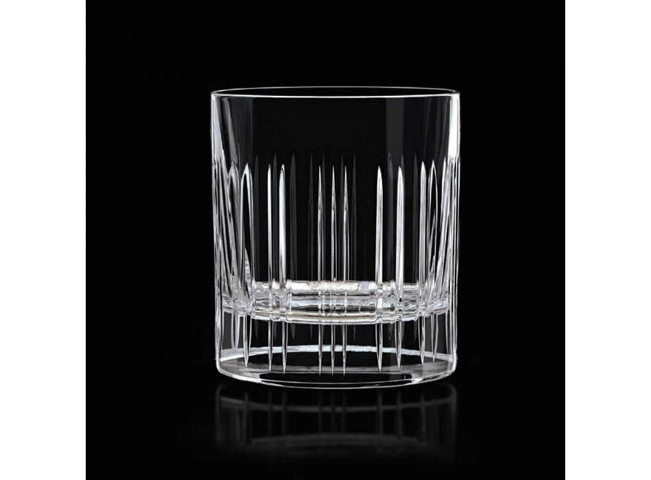 12 Whisky- oder Kristallwassergläser mit luxuriöser linearer Dekoration - Arrhythmie