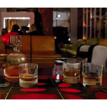 12 Whisky- oder Wassergläser im Vintage-Design mit Öko-Kristalldekoration - taktil