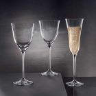 12 Weißweingläser in ökologischem Kristall Minimal Luxury Design - Glatt Viadurini