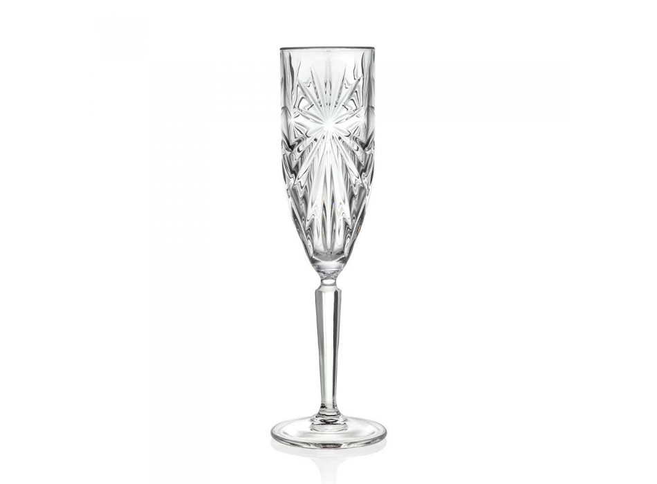 12 Flötengläser Glas für Champagner oder Prosecco in Eco - Daniele Crystal
