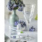 12 Gläser für Weißwein in dekoriertem und satiniertem ökologischem Kristall - Zyklon Viadurini