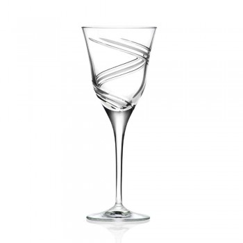 12 Gläser für Weißwein in dekoriertem und satiniertem ökologischem Kristall - Zyklon