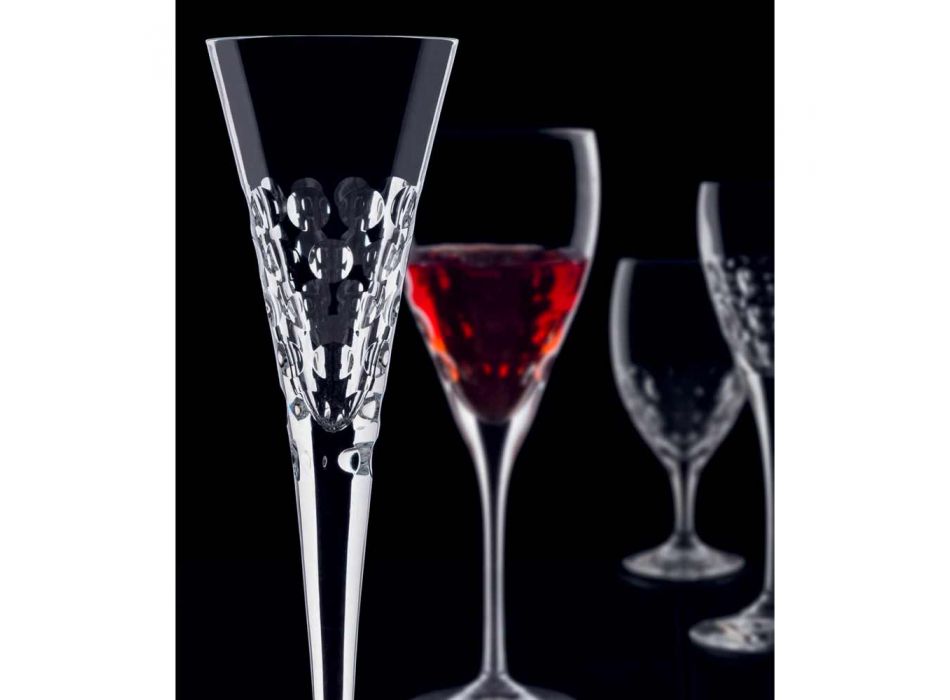12 Weingläser Flutergläser für Kristallblasen - Titanioball Viadurini
