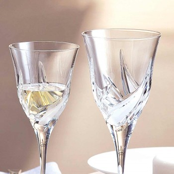12 Luxus-Design-Weißweingläser in handverziertem Öko-Kristall - Advent