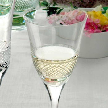 12 Weißweingläser in ökologischem Kristall-Luxus-Dekor - Milito