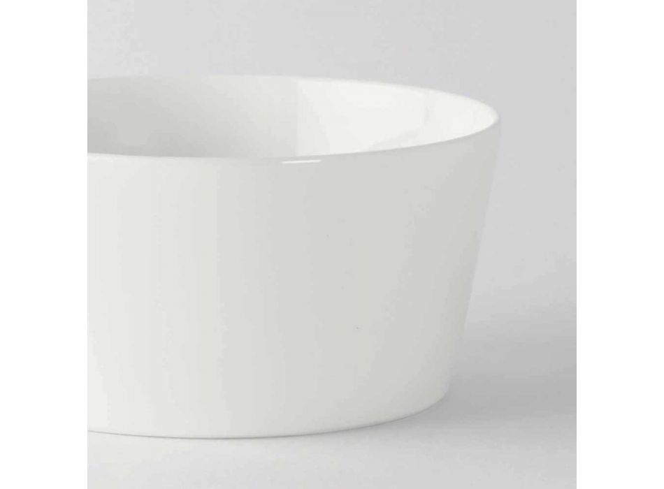 12 Modern Design Weißes Porzellan Eis oder Obstbecher - Egle Viadurini