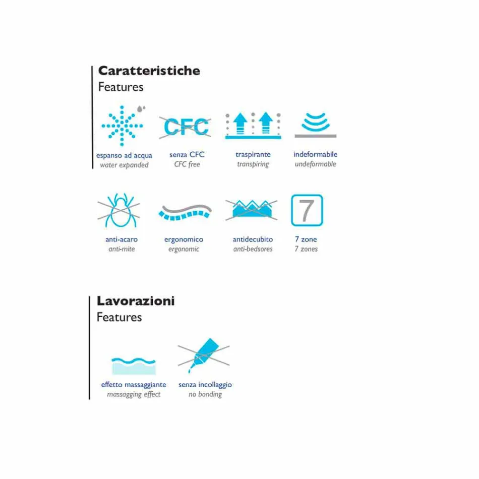 Matratze-Platz und Halb Maxi Bio Viadurini