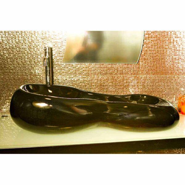 Aufsatzwaschbecken in modernem design schwarz oder pink goldline