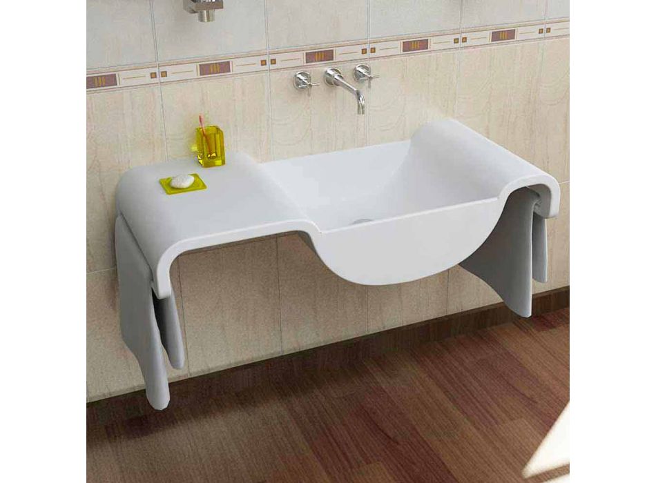 Wave-Waschbecken Badezimmer-Möbel Made in Italy Viadurini