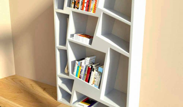 Design Bücherregal grün, rot oder weiß Christie