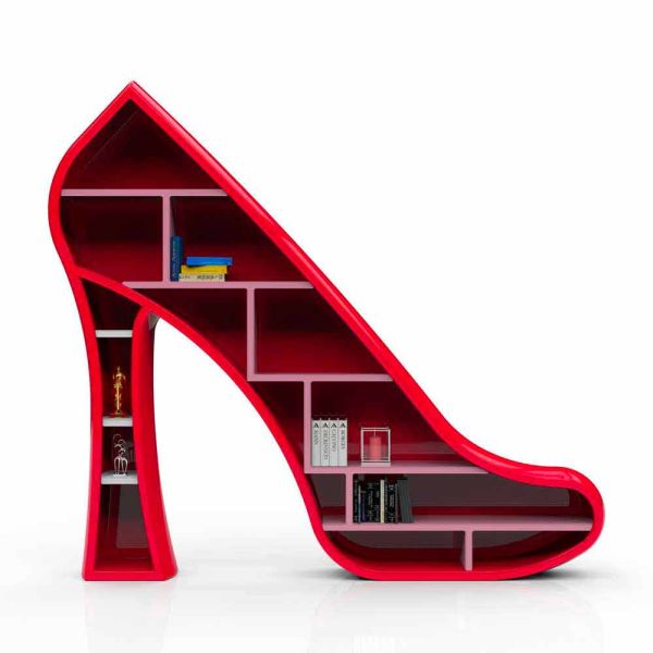 Bücherregal aus solid surface in modernem design lady made in italy