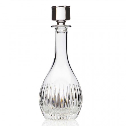 2 Weinflaschen aus ökologischem Kristall handgemahlener italienischer Luxus - Wunsch Viadurini