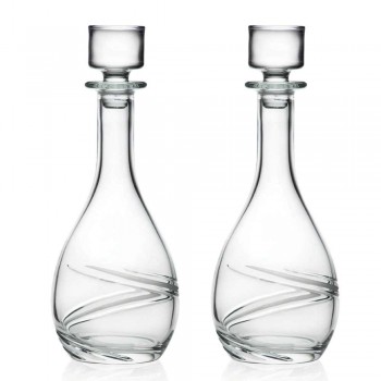 2 Weinflaschen und luxuriöser handdekorierter Öko-Kristalldeckel - Zyklon