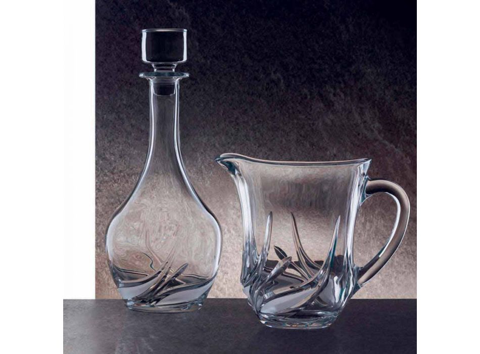 2 Öko-Kristallweinflaschen mit rundem Designdeckel und Dekorationen - Advent