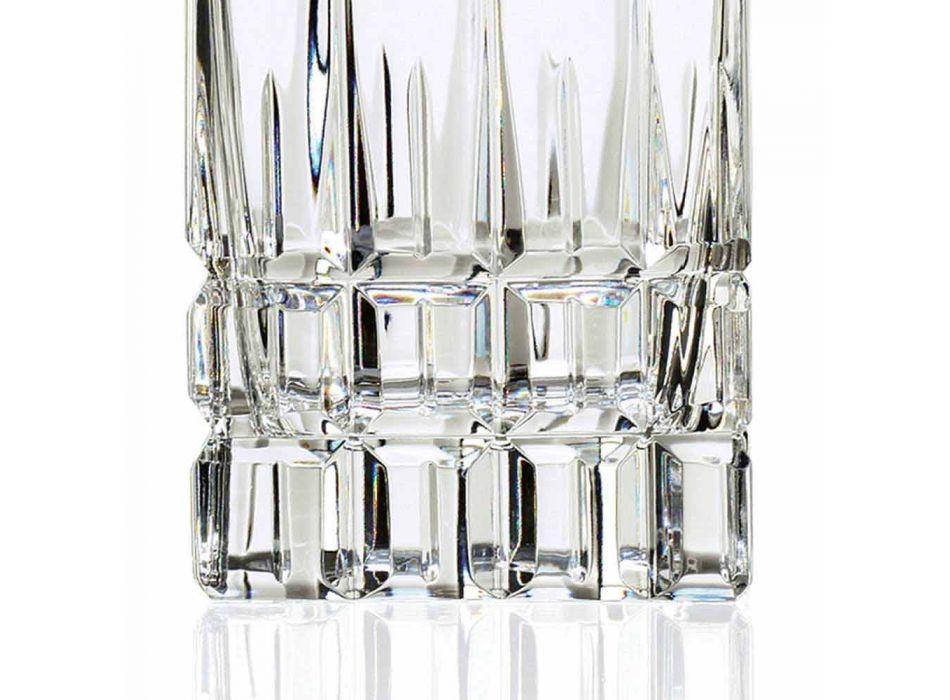 2 Whiskyflaschen mit Kristallkappe Quadratisches Design mit Kappe - Fiucco Viadurini