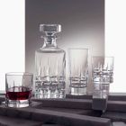 2 Whiskyflaschen mit Kristallkappe Quadratisches Design mit Kappe - Fiucco Viadurini