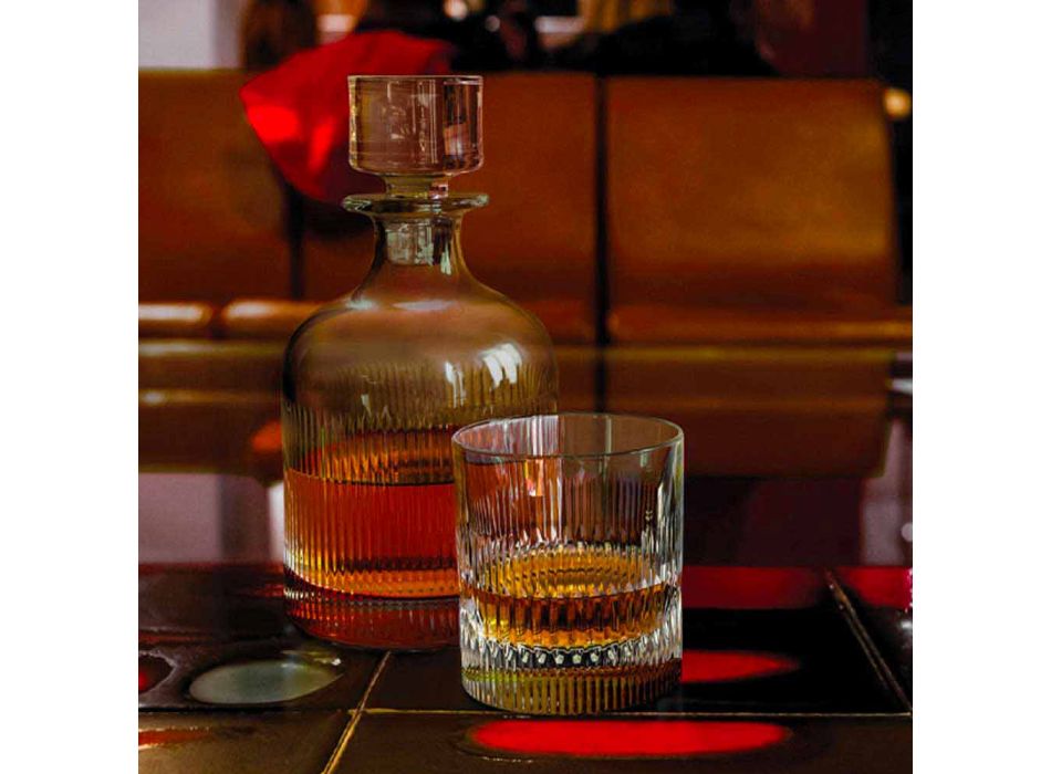 2 Whiskyflaschen mit umweltfreundlichem Kristallkappen-Vintage-Design - taktil Viadurini