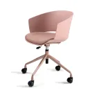 2 um 180° drehbare Sessel mit stoffbezogenem Sitz aus Polypropylen - Renza Viadurini