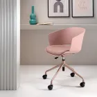 2 um 180° drehbare Sessel mit stoffbezogenem Sitz aus Polypropylen - Renza Viadurini