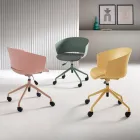 2 um 180° drehbare Sessel mit stoffbezogenem Sitz aus Polypropylen - Renza Viadurini