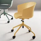 2 um 180° drehbare Sessel mit stoffbezogenem Sitz aus Polypropylen - Renza Viadurini