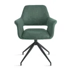 2 um 180° drehbare Sessel mit Stoffbezug und Metallgestell - Ivana Viadurini