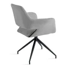 2 um 180° drehbare Sessel mit Stoffbezug und Metallgestell - Ivana Viadurini