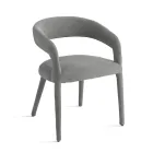 2 gepolsterte Sessel mit Bouclé-Stoffbezug und bezogenem Gestell - Domenica Viadurini