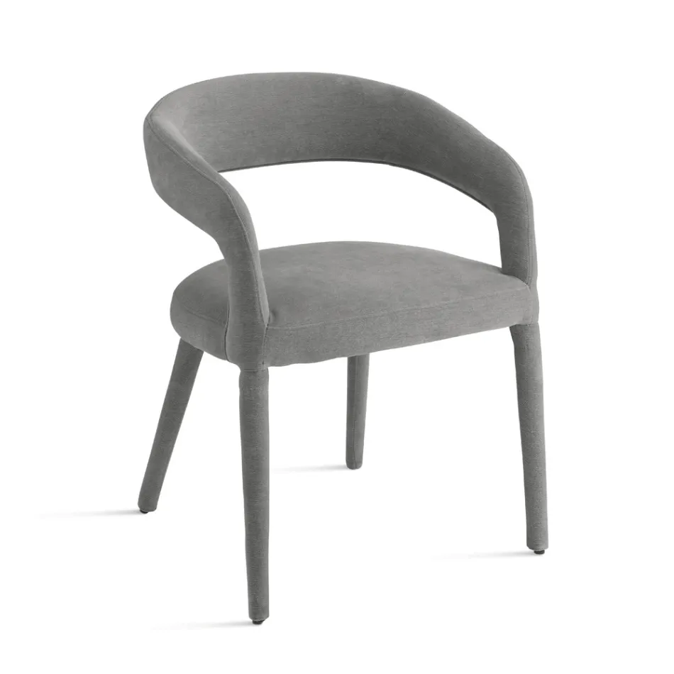 2 gepolsterte Sessel mit Bouclé-Stoffbezug und bezogenem Gestell - Domenica Viadurini