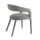 2 gepolsterte Sessel mit Bouclé-Stoffbezug und bezogenem Gestell - Domenica Viadurini