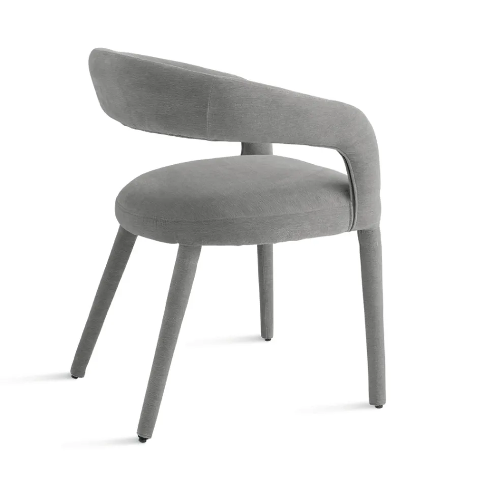 2 gepolsterte Sessel mit Bouclé-Stoffbezug und bezogenem Gestell - Domenica Viadurini