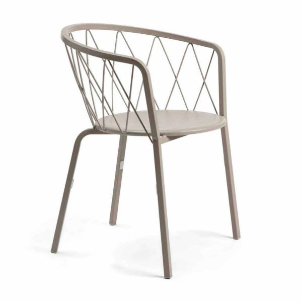 2 outdoor-sessel aus lackiertem metall stapelbar made in italy - adia