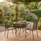 2 klassisch designte Metall-Gartensessel, hergestellt in Italien - Solis Viadurini