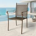 2 klassisch designte Metall-Gartensessel, hergestellt in Italien - Solis