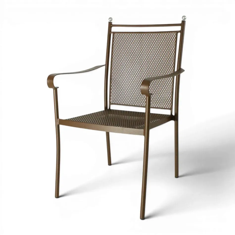 2 klassisch designte Metall-Gartensessel, hergestellt in Italien - Solis Viadurini