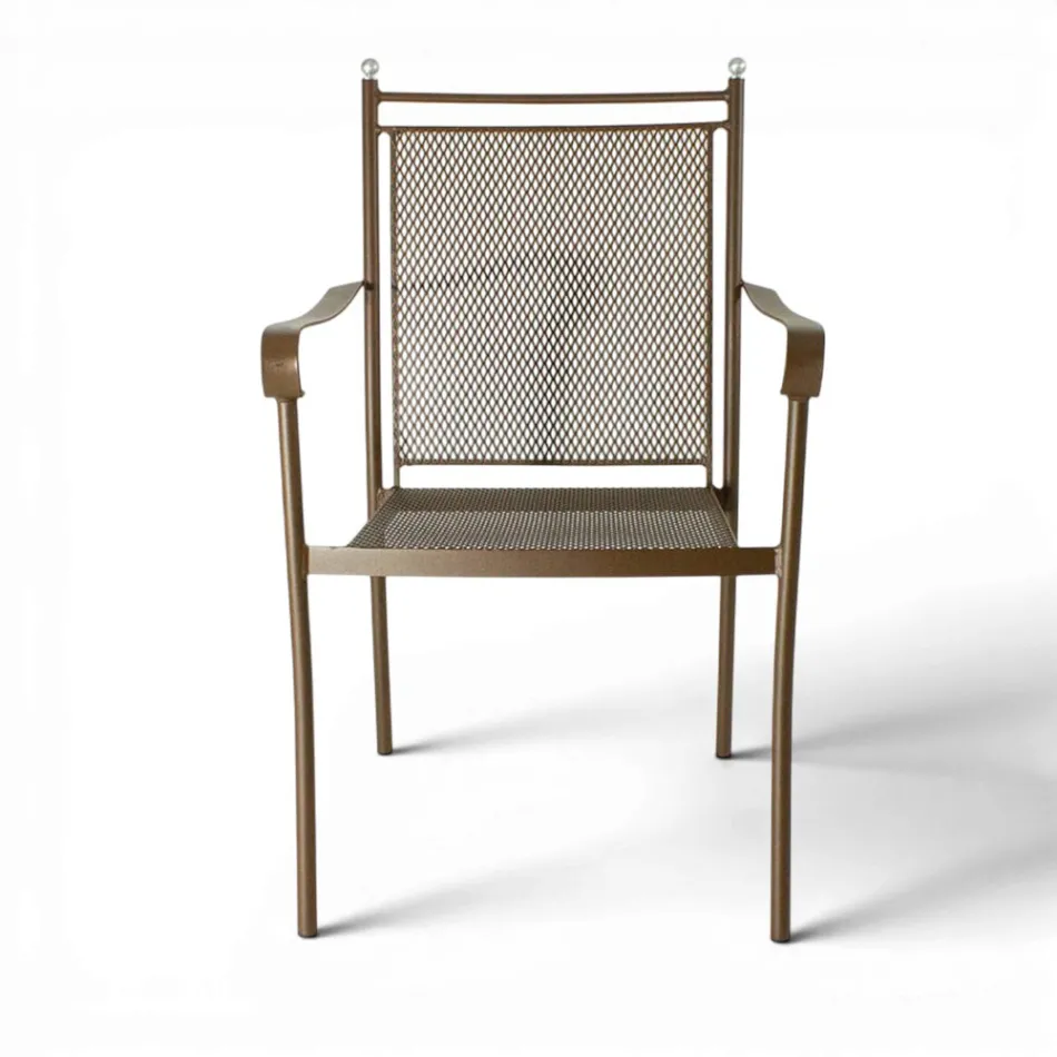 2 klassisch designte Metall-Gartensessel, hergestellt in Italien - Solis Viadurini