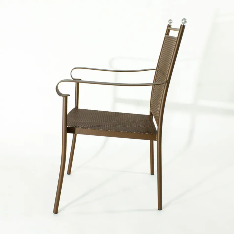 2 klassisch designte Metall-Gartensessel, hergestellt in Italien - Solis Viadurini