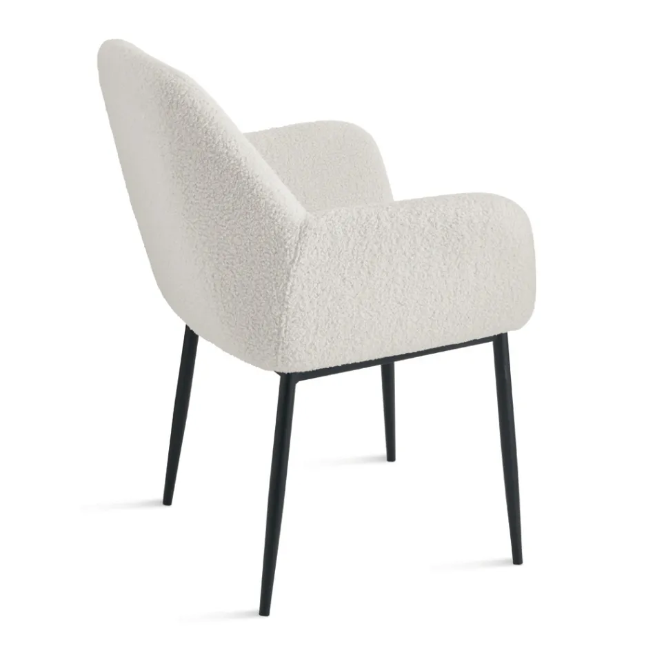 2 Bouclé-Stoffsessel in verschiedenen Farben und Metallgestell - Teodora Viadurini