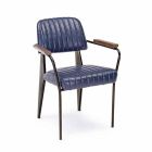 2 Stühle mit Armlehnen aus Kunstleder Vintage Effekt Homemotion - Clare Viadurini