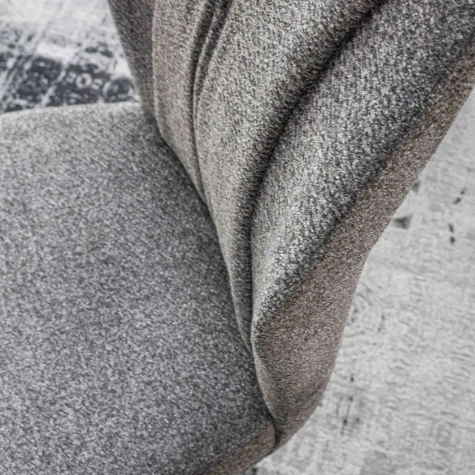 2 Indoor-Stühle aus graphitfarbenem Metall mit Sitzfläche aus Bliss-Stoff - Tenia Viadurini